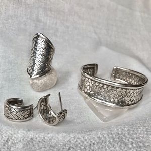 Woven Sterling Silver Set
